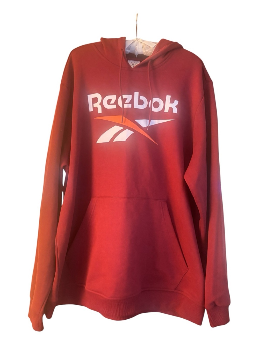 Reebok Burgundy Red Logo Crewneck Hoodie Sweatshirt Size XL like new